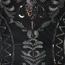  Unique Vintage Plus Size Black & Silver Sequin Sleeveless Fringe Flapper Dress