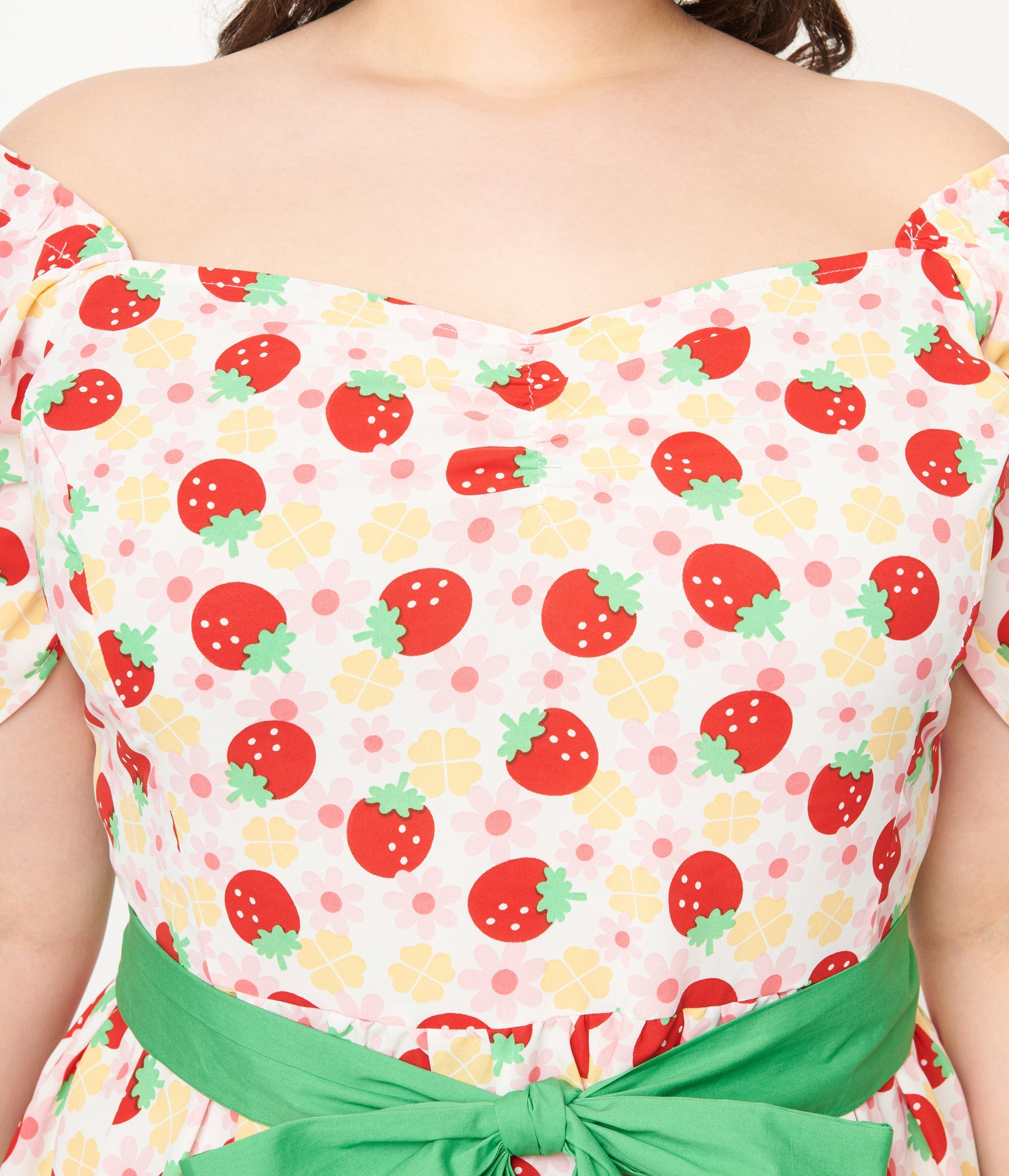  Unique Vintage Plus Size Pink Floral Strawberries Dakota Flare Dress