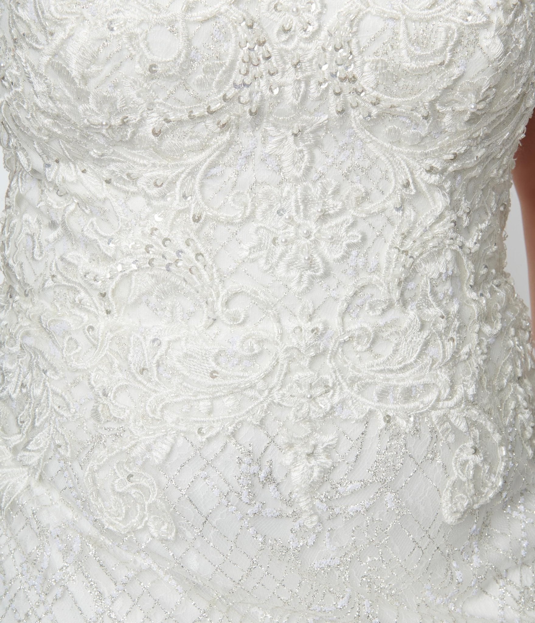  Vintage Inspired Plus Size White Floral Mermaid Wedding Dress