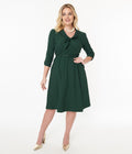  Voodoo Vixen Green Neck Tie Swing Dress