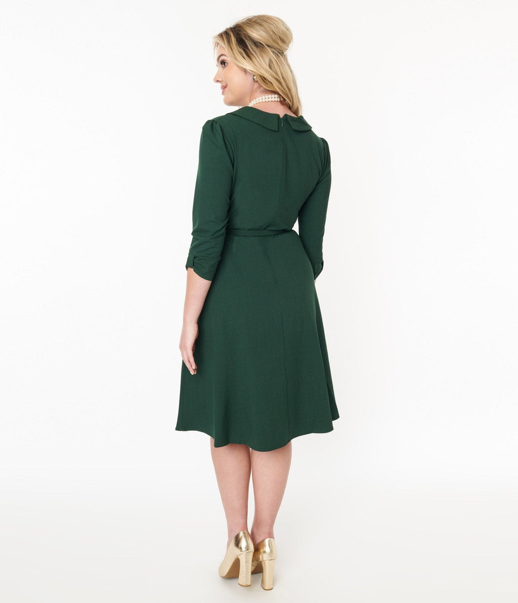  Voodoo Vixen Green Neck Tie Swing Dress