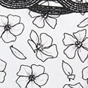  White & Black Floral Belted Swing Dress