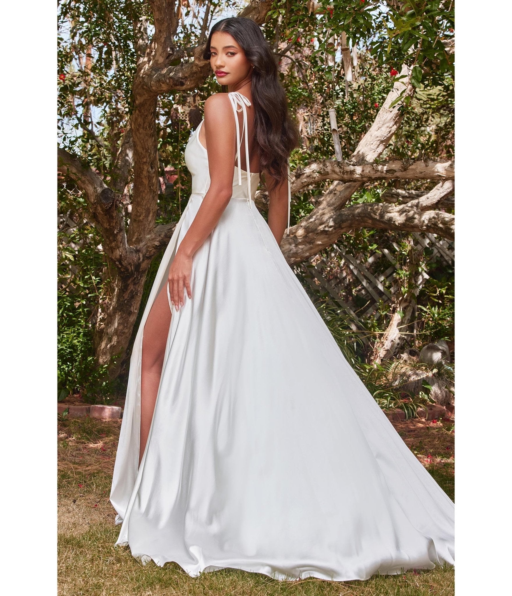  Cinderella Divine White Liquid Satin Bridal Dress