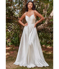  Cinderella Divine White Liquid Satin Bridal Dress