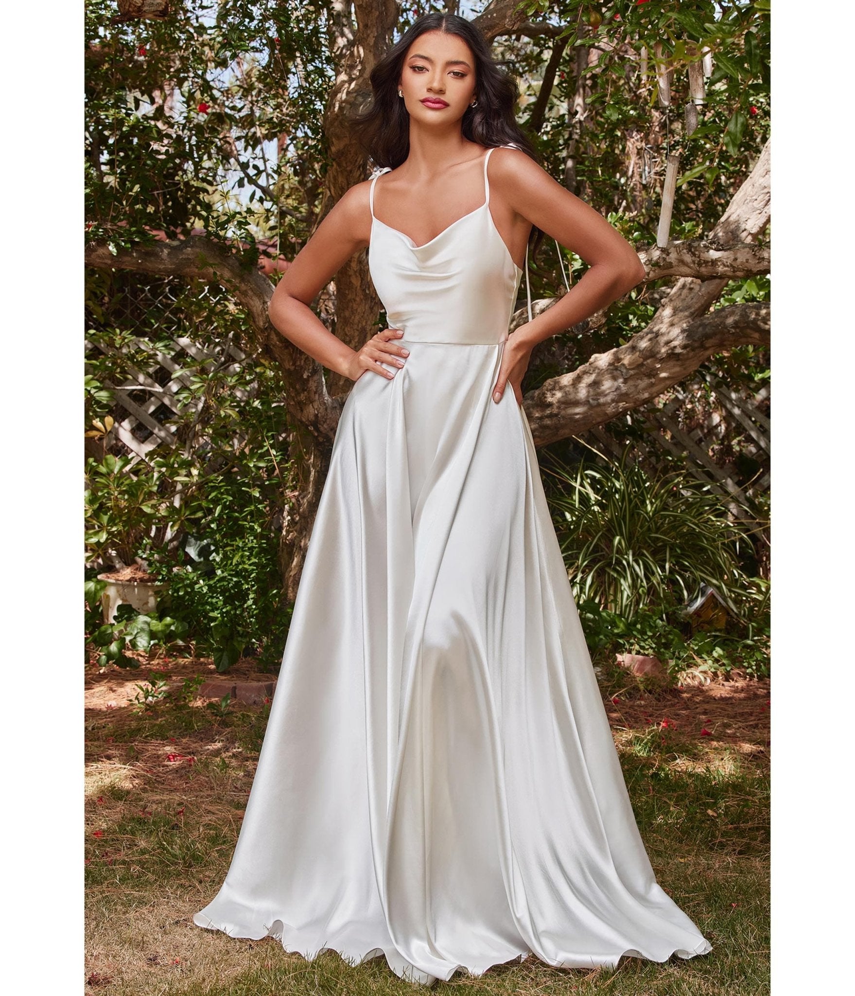  Cinderella Divine White Liquid Satin Bridal Dress