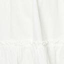  White Ruffle Trim Tiered Mini Dress