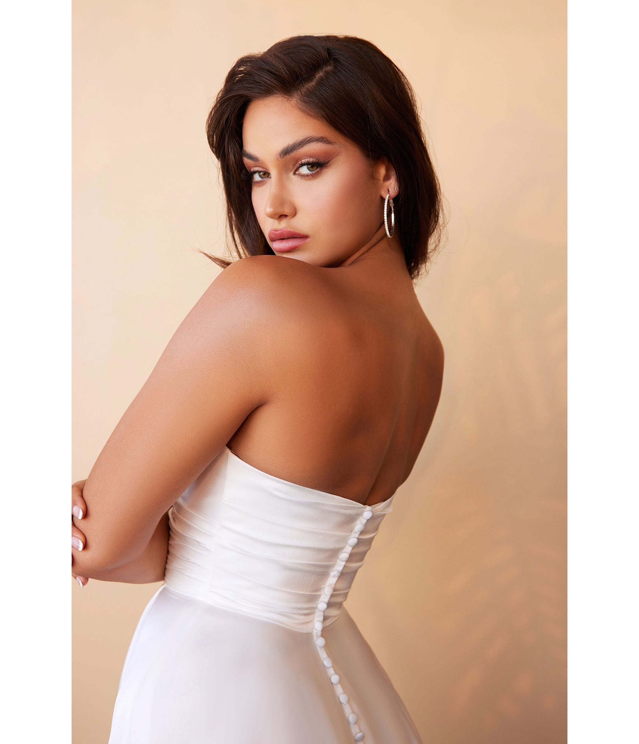  Cinderella Divine White Strapless Sweetheart Satin Bridal Gown